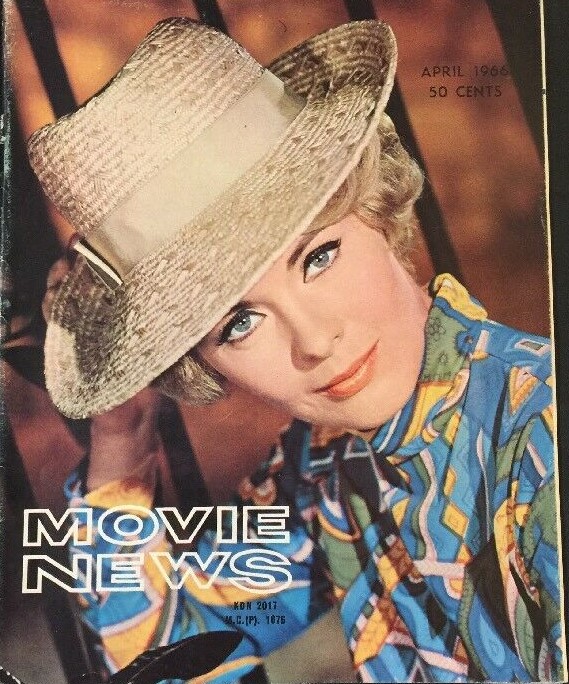 MOVIE NEWS magazine side cover  April 1966
