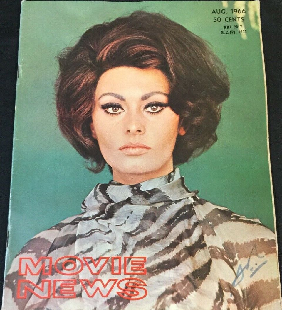 MOVIE NEWS magazine side cover  August 1966