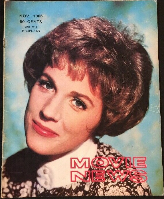 MOVIE NEWS magazine side cover  November 1966