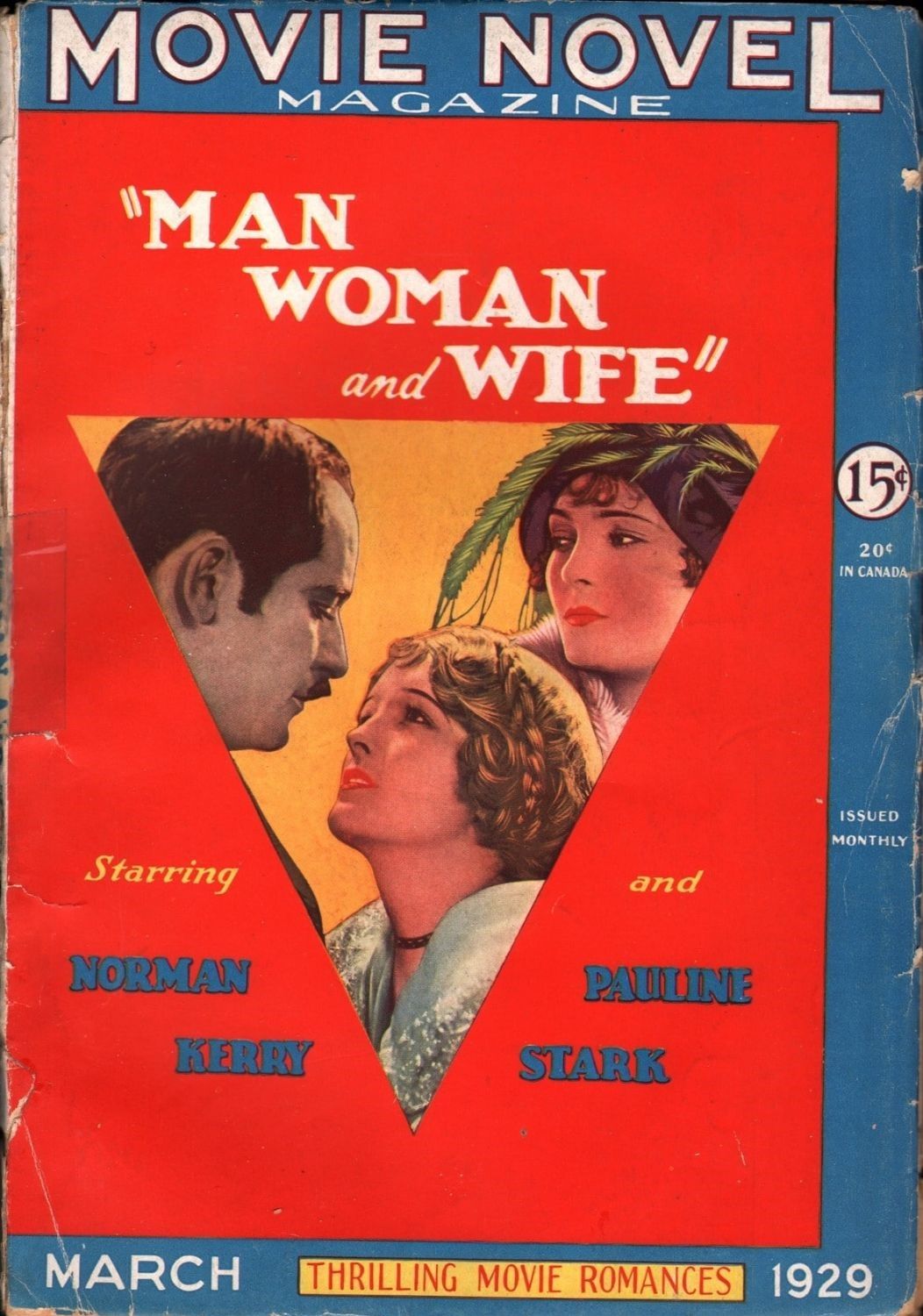 MOVIE NOVEL magazine side cover  Vol 1 No  3  March 1929