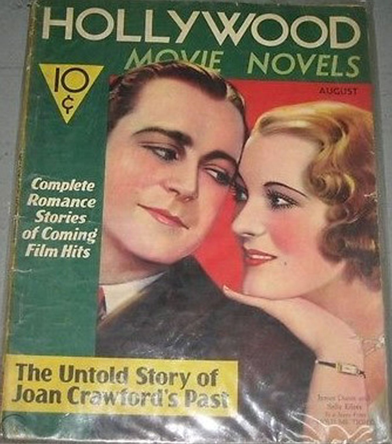MOVIE NOVEL magazine side cover  August 1933