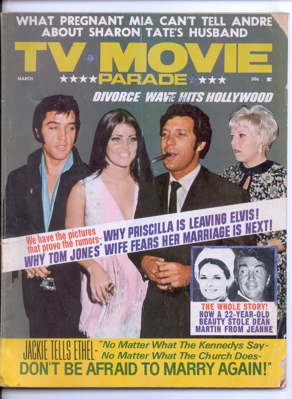 MOVIE PARADE magazine side cover March 1970