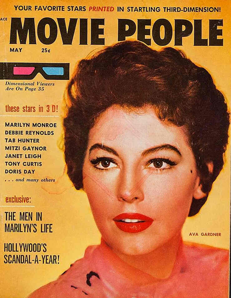 MOVIE PEOPLE (ACE) magazine side cover  Vol 1 # 5 May 1954
