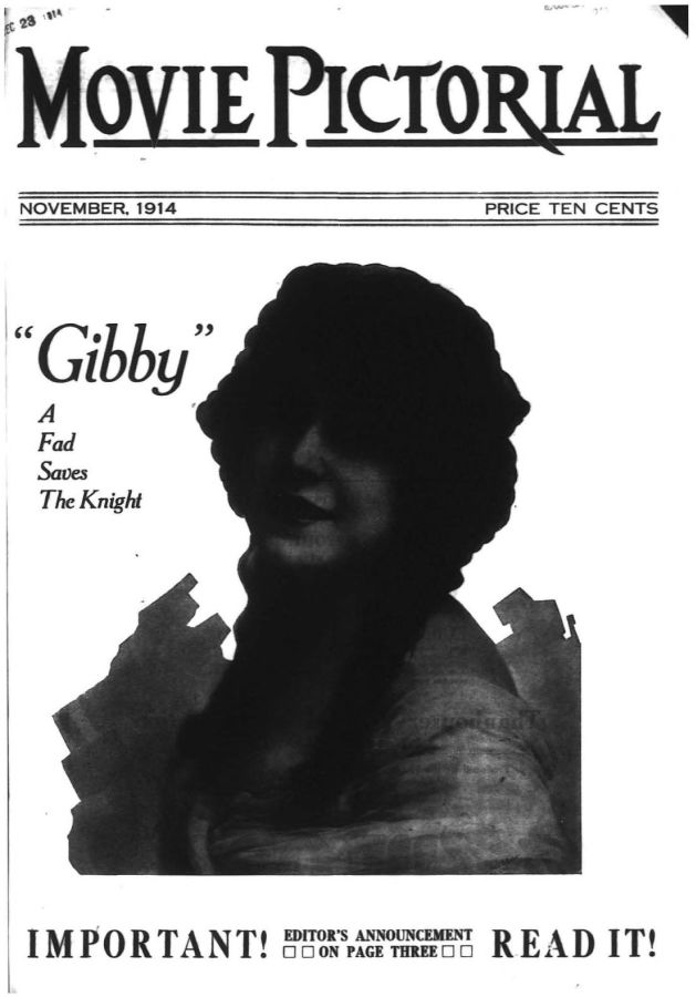 MOVIE PICTORIAL magazine side cover November 1914
