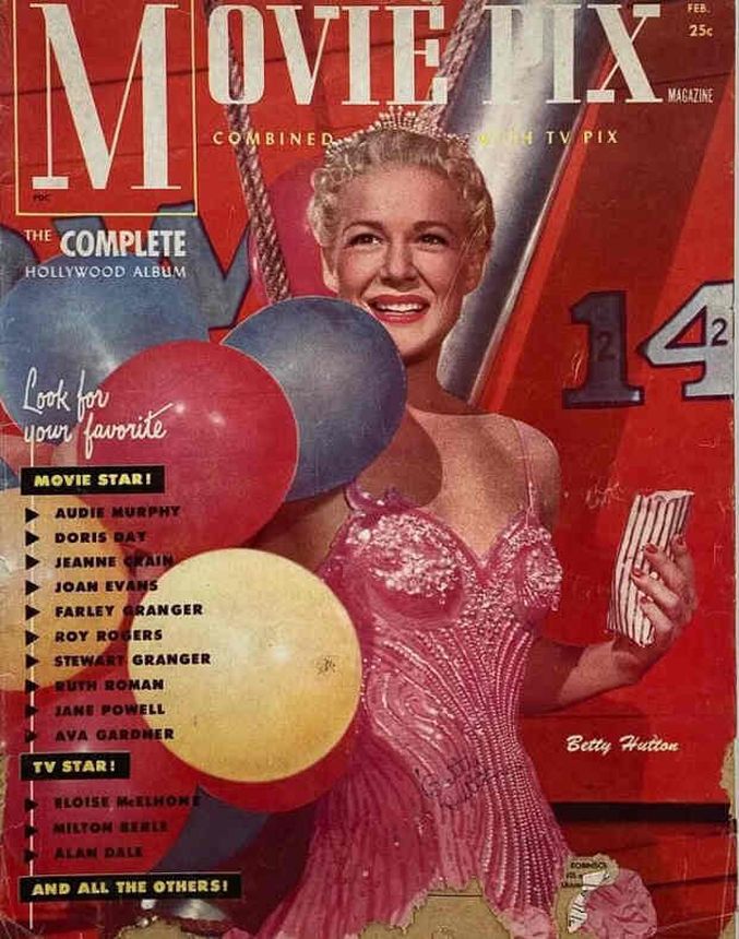 MOVIE PIX magazine side cover  Vol 3 # 3 February/March 1952