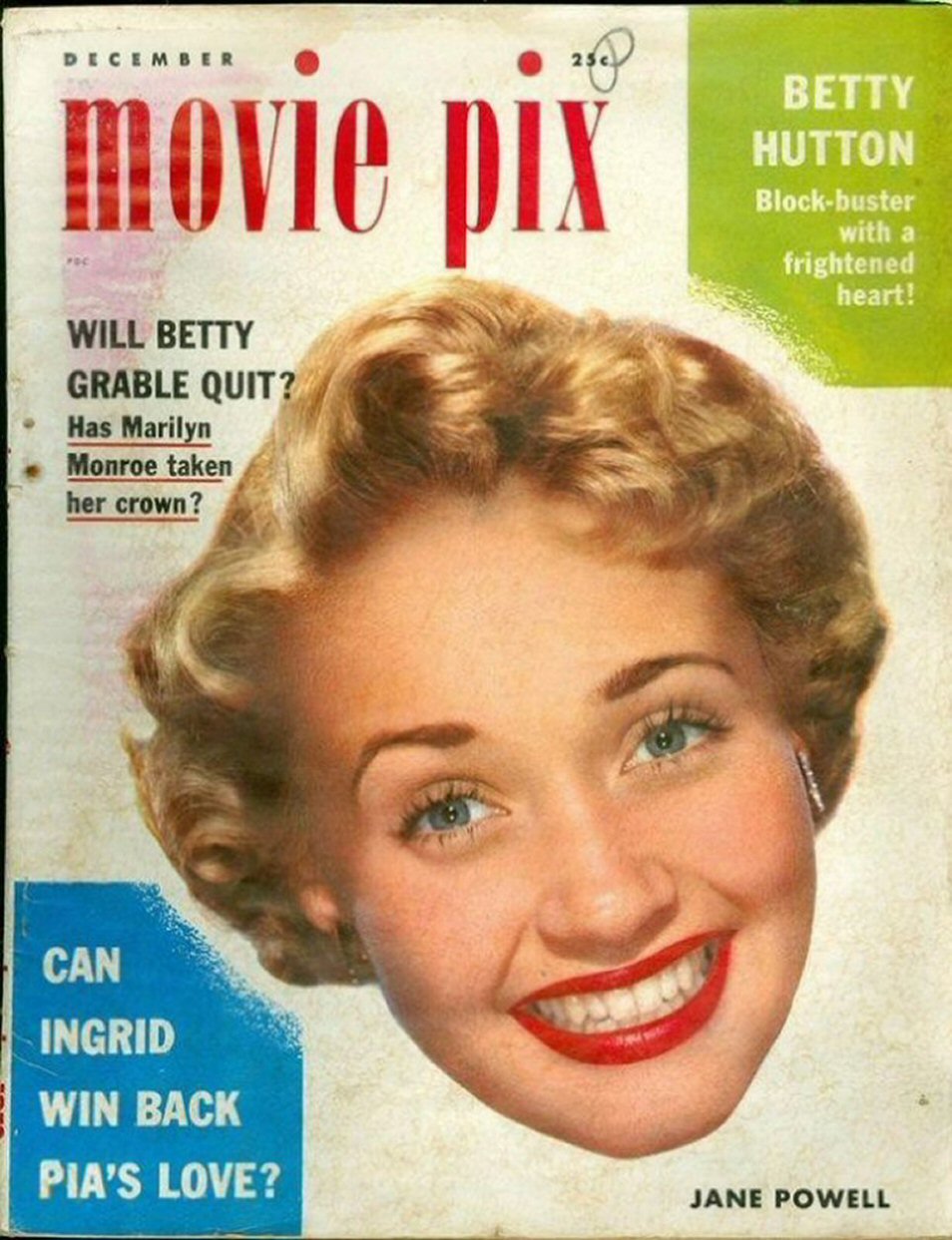MOVIE PIX magazine side cover  Vol 4 # 1 December 1952