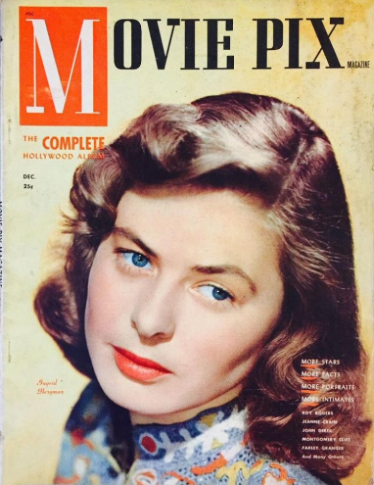 MOVIE PIX magazine side cover  Vol 1 # 4  December 1949/ January 1950 