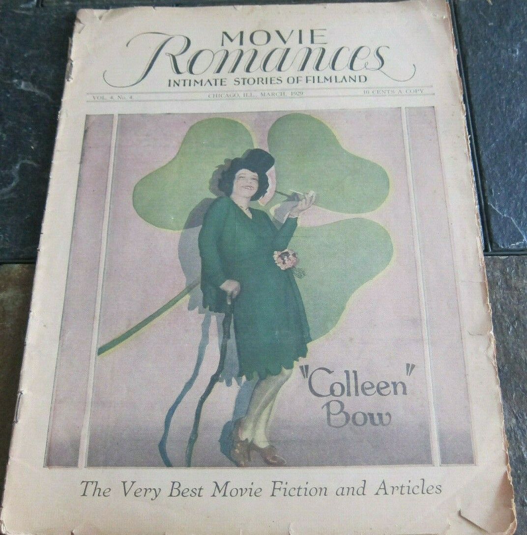 MOVIE ROMANCES magazine side cover  Vol 4 No  4  March 1929