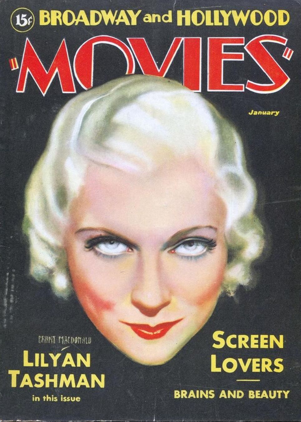 MOVIES (Alavania) magazine side cover January 1932