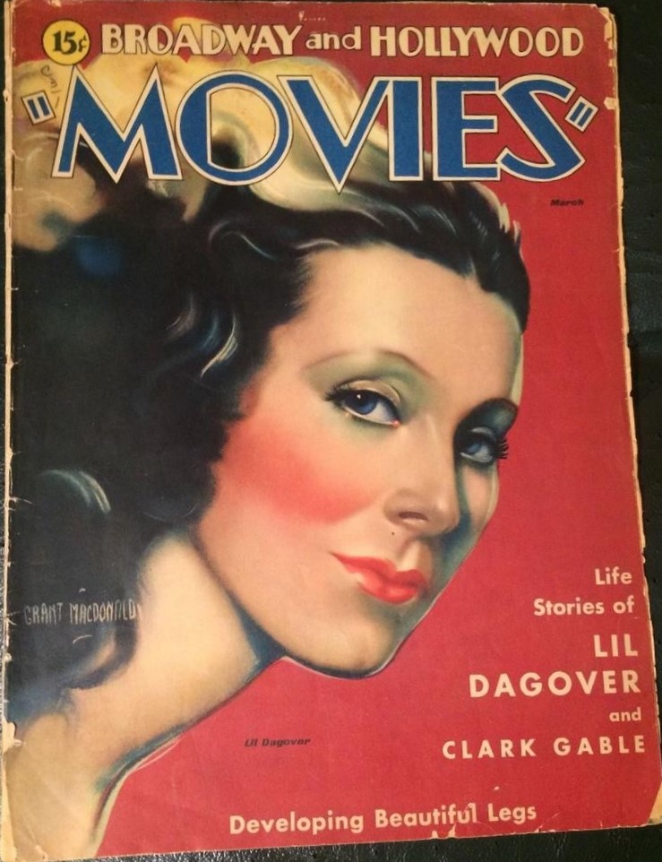 MOVIES (Alavania) magazine side cover March 1932