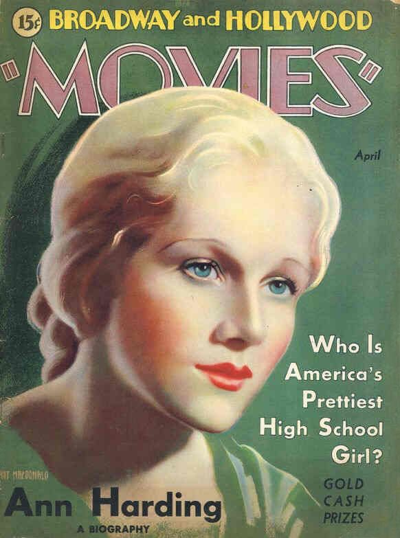 MOVIES (Alavania) magazine side cover April 1932