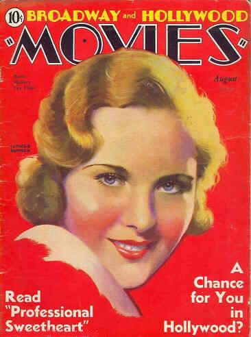 MOVIES (Alavania) magazine side cover August 1933