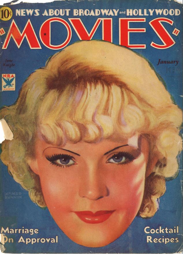 MOVIES (Alavania) magazine side cover January 1934