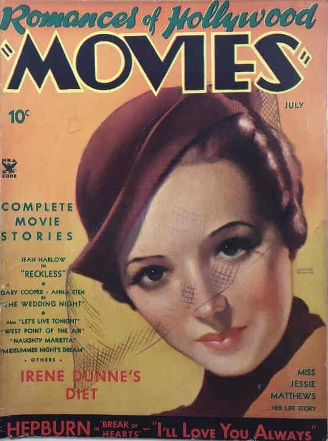 MOVIES (Alavania) magazine side cover July 1935