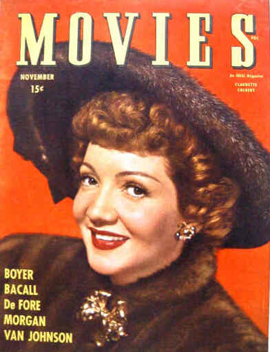 MODERN MOVIES (Ideal) magazine side cover November 1945