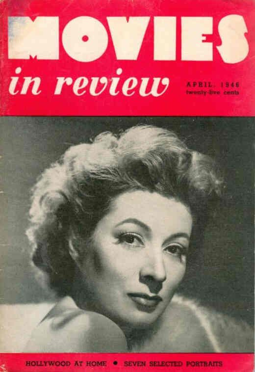 MOVIES IN REVIEW magazine side cover April 1946