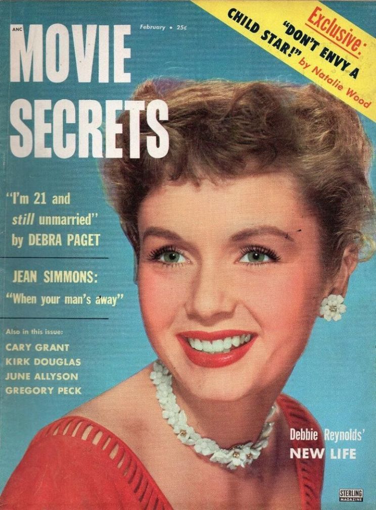 MOVIE SECRETS magazine side cover  February 1956