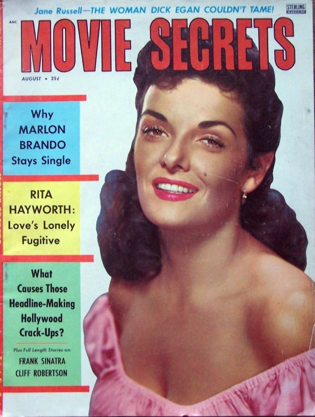 MOVIE SECRETS magazine side cover  August 1956