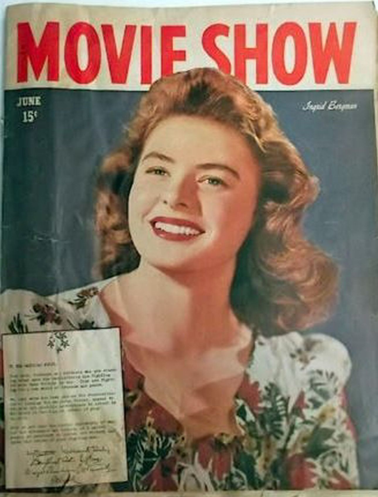 MOVIE SHOW magazine side cover  Vol 3 # 10  June 1945