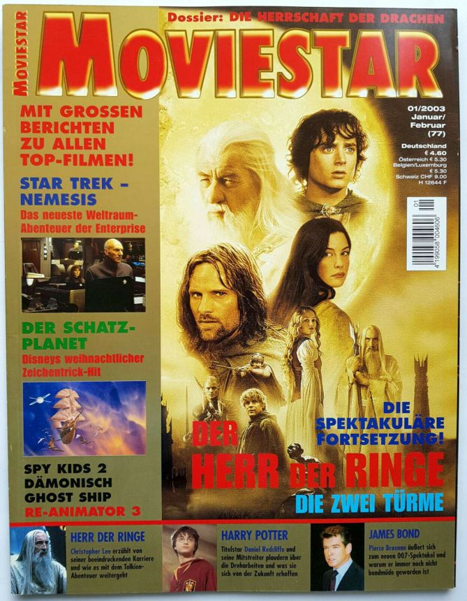 MOVIESTAR magazine side cover Issue 77 January/February 2003