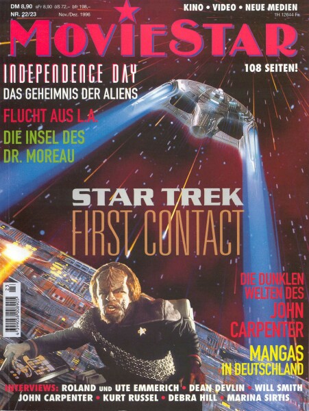 MOVIESTAR magazine side cover Issue 22/23 November/December 1996