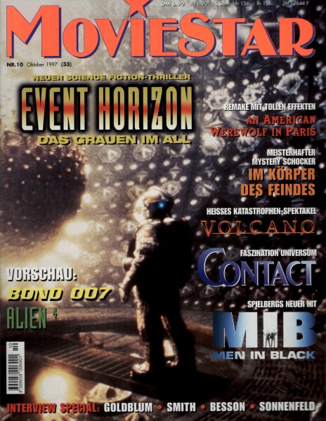 MOVIESTAR magazine side cover Issue 33 October 1997