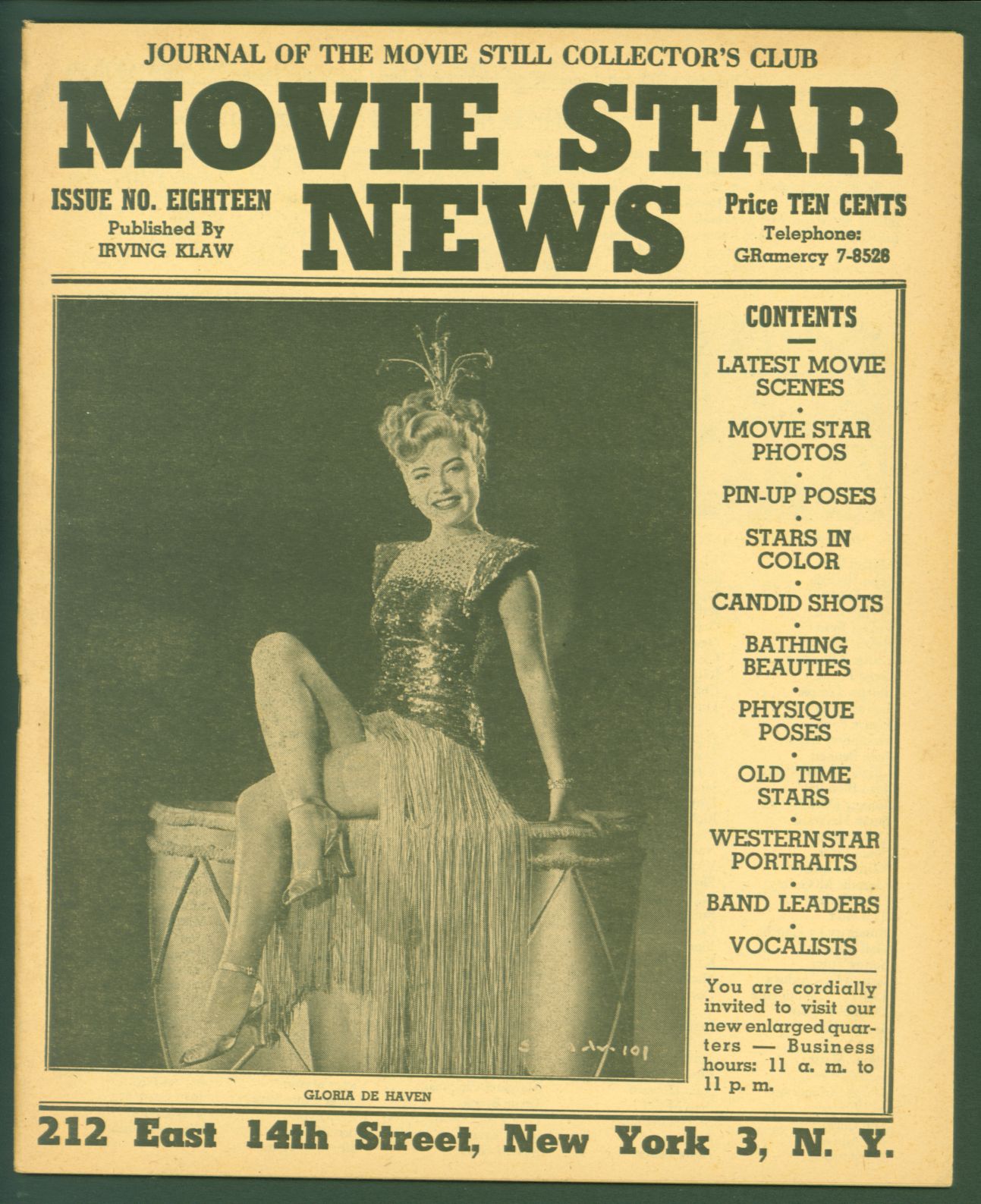 MOVIE STAR NEWS magazine side cover Issue 18   1953