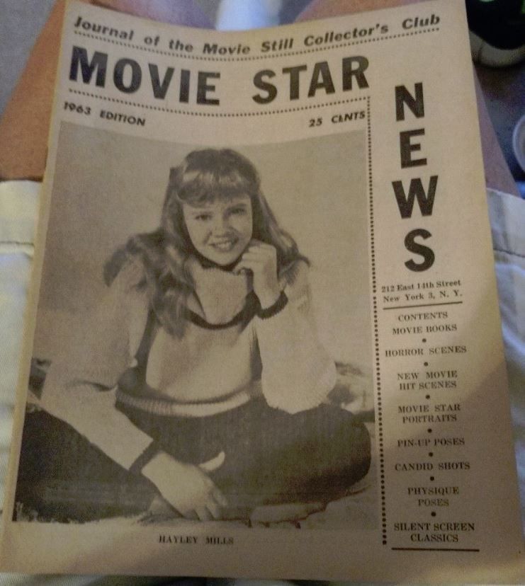 MOVIE STAR NEWS magazine side cover  1963