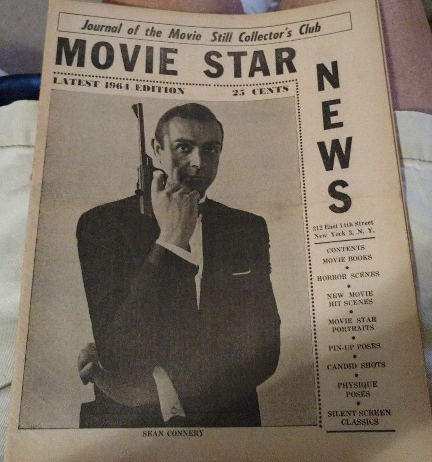 MOVIE STAR NEWS magazine side cover  1964
