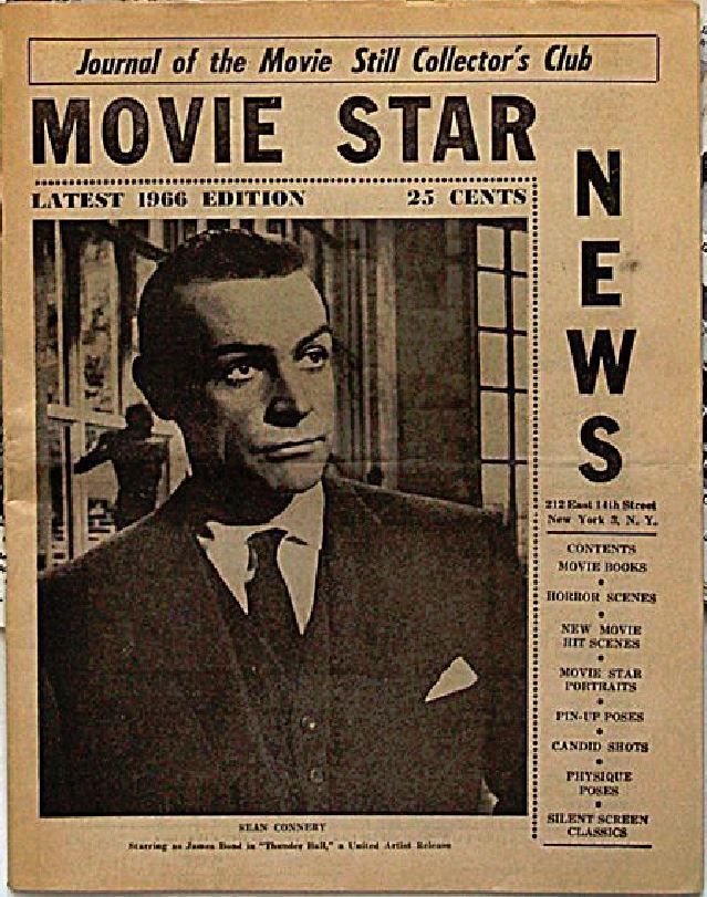 MOVIE STAR NEWS magazine side cover  1966