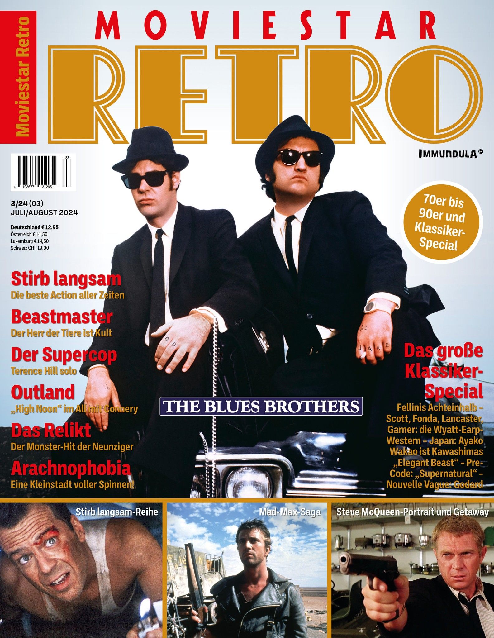 MOVIESTAR RETRO magazine side cover Issue 3  July/August 2024