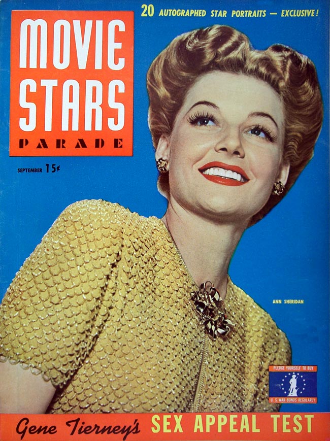 MOVIE STARS magazine side cover Issue 22 September 1942