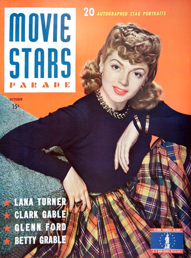 MOVIE STARS magazine side cover Issue 23 October 1942
