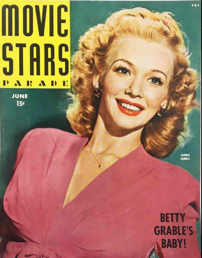 MOVIE STARS magazine side cover Issue 43 June 1944