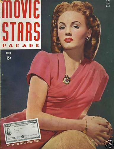 MOVIE STARS magazine side cover Issue 44 July 1944