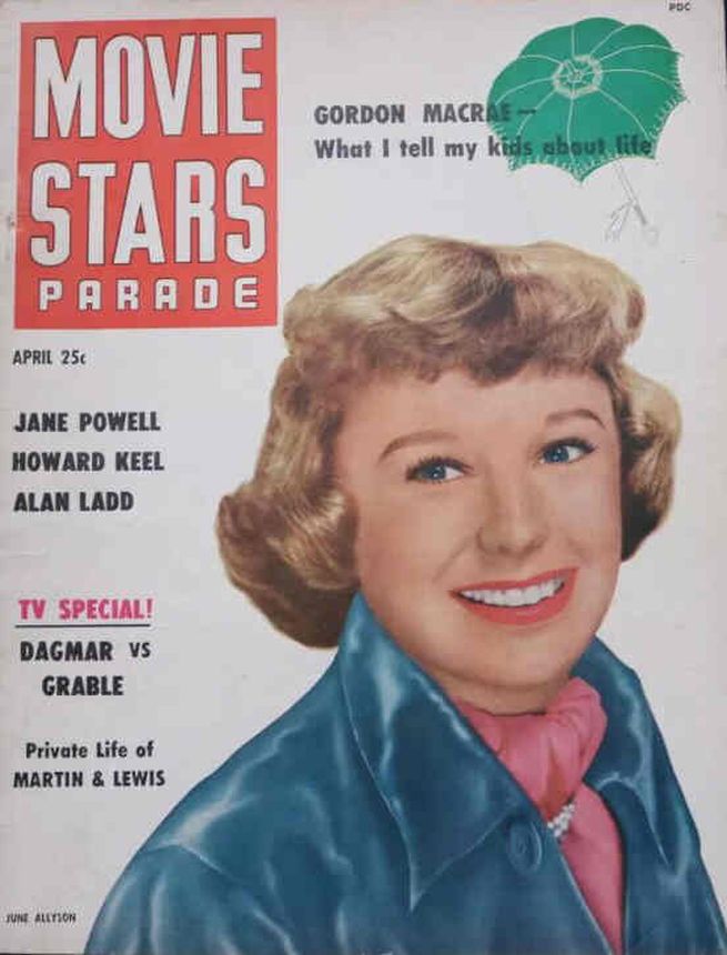 MOVIE STARS magazine side cover Issue 125 April 1951