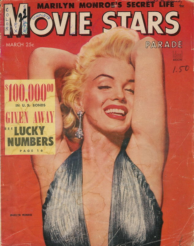 MOVIE STARS magazine side cover Issue 160 March 1954