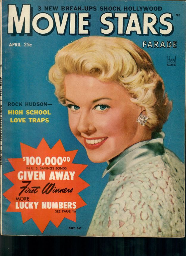 MOVIE STARS magazine side cover Issue 161 April 1954