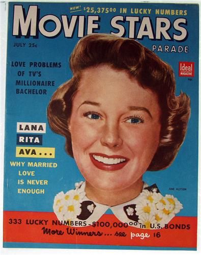 MOVIE STARS magazine side cover Issue 164 July 1954