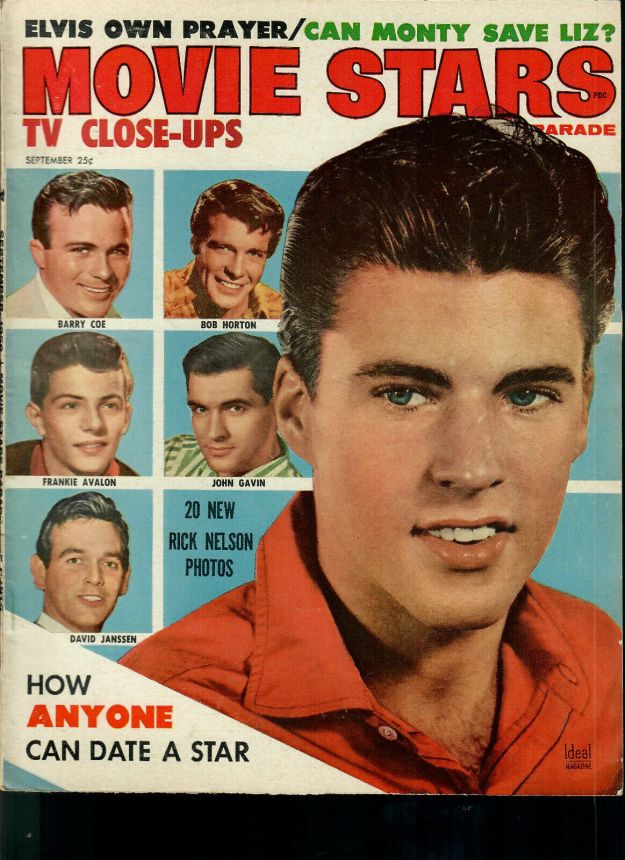 MOVIE STARS magazine side cover Issue 214 September 1958