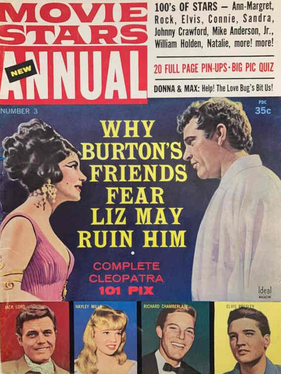 MOVIE STARS magazine side cover  Annual #3  1963