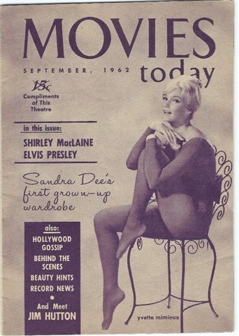 MOVIES TODAY magazine side cover September 1962
