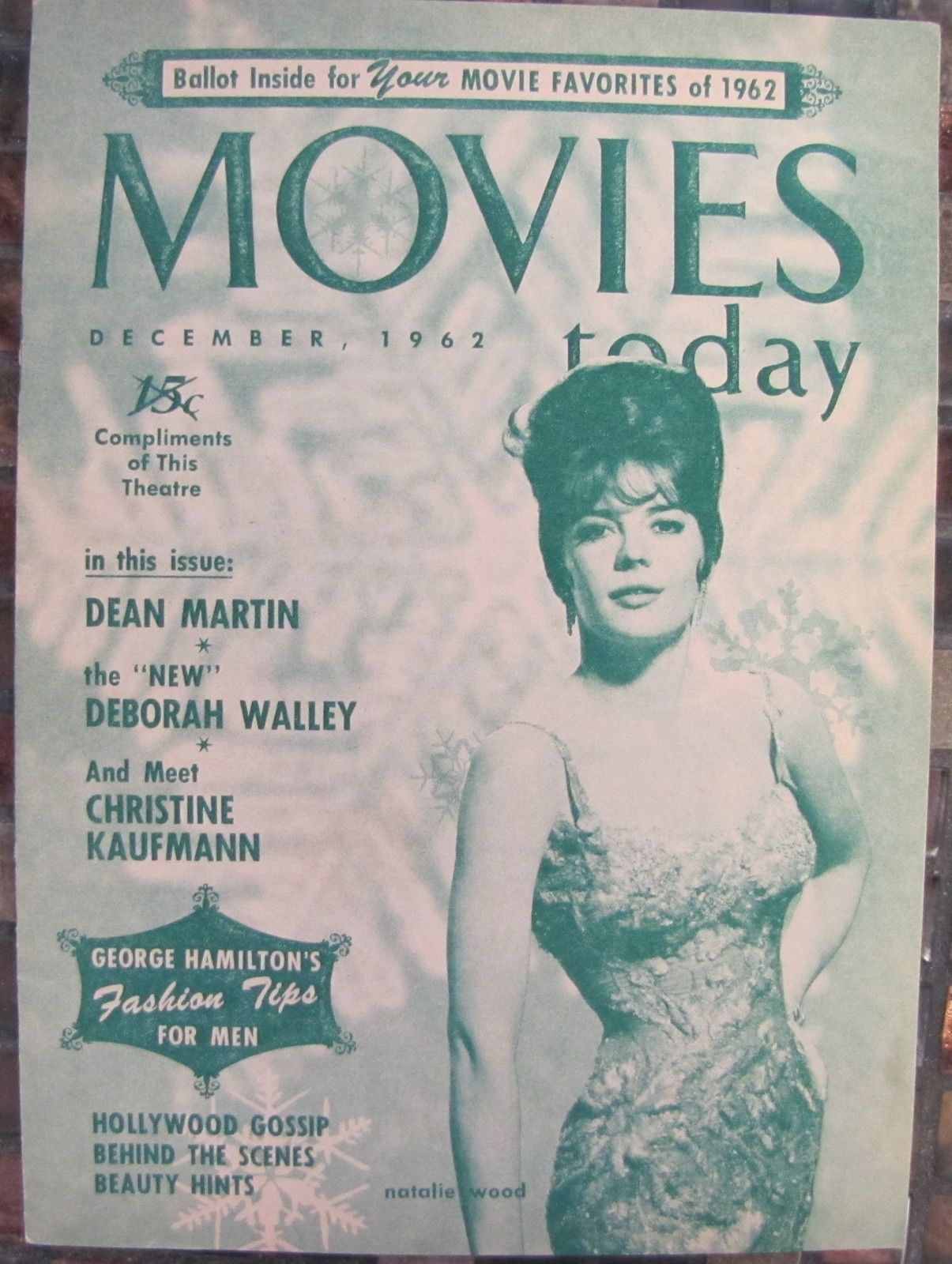 MOVIES TODAY magazine side cover December 1962