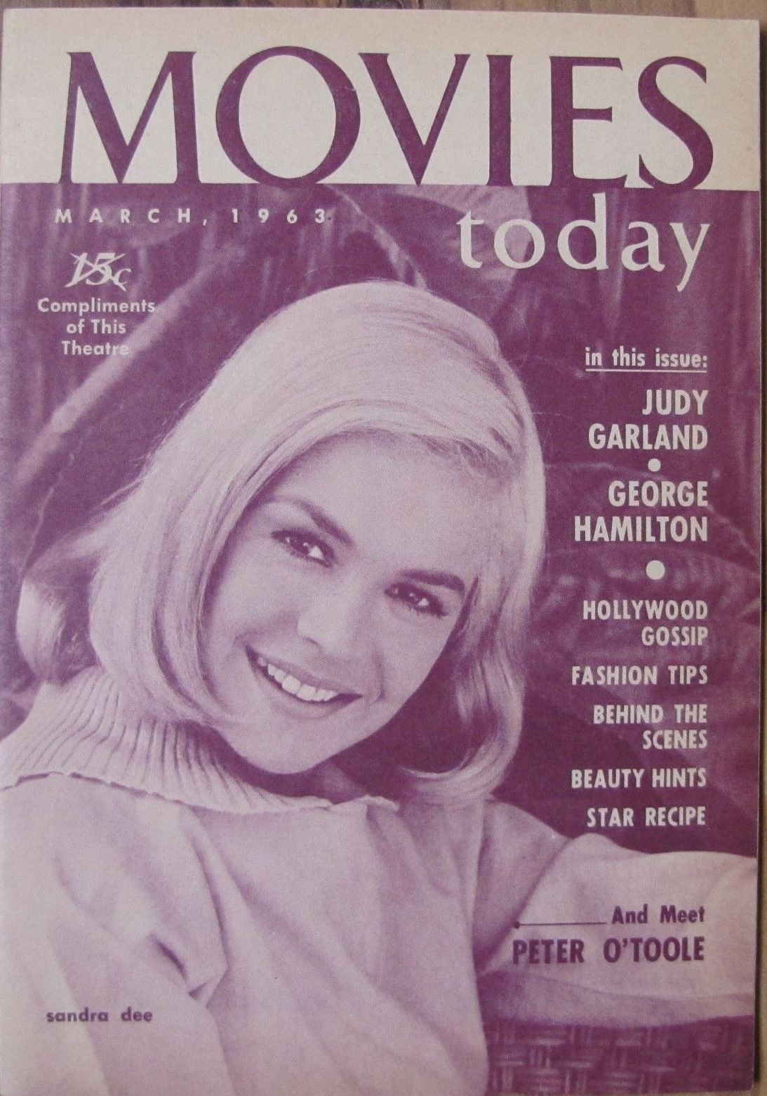 MOVIES TODAY magazine side cover March 1963