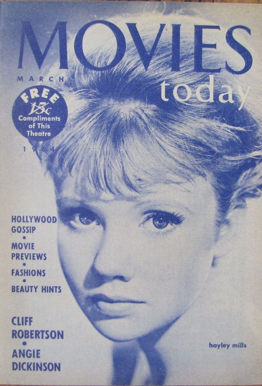 MOVIES TODAY magazine side cover March 1964