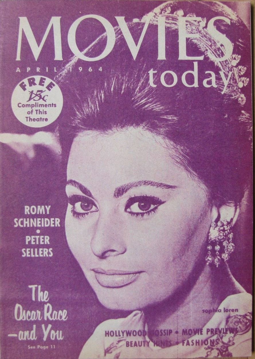 MOVIES TODAY magazine side cover April 1964