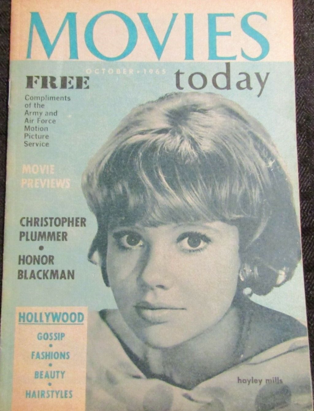MOVIES TODAY magazine side cover  October 1965