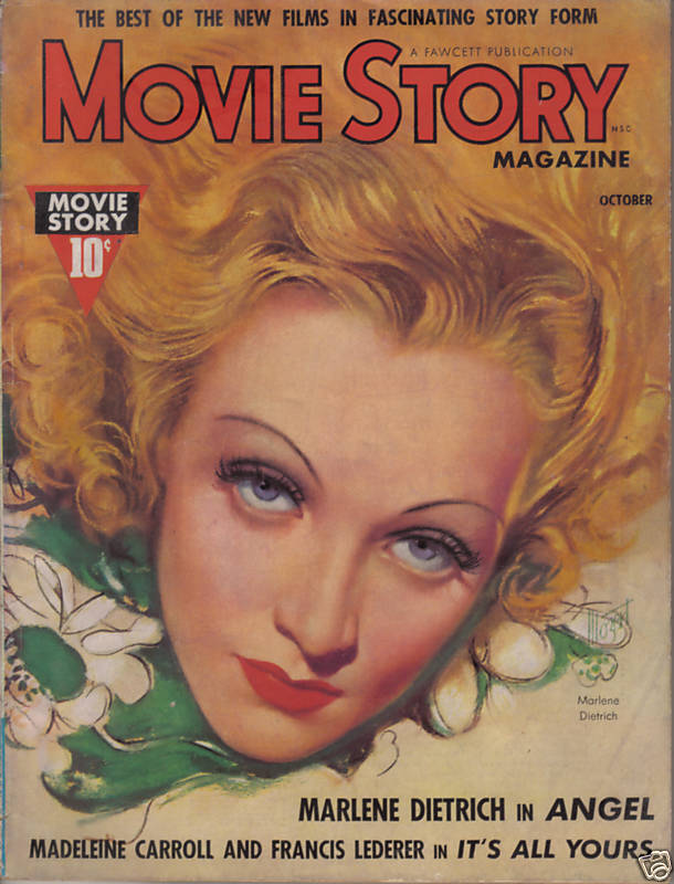 MOVIE STORY magazine side cover October 1937