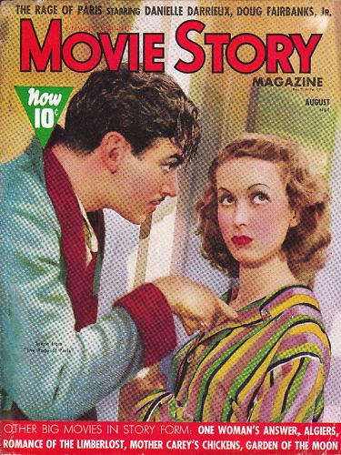 MOVIE STORY magazine side cover August 1938