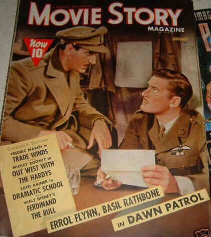 MOVIE STORY magazine side cover January 1939
